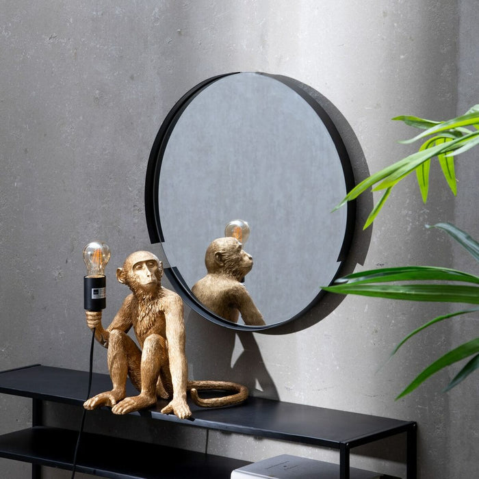 Oglindă de perete 51 x 3 x 1 cm Negru Metal