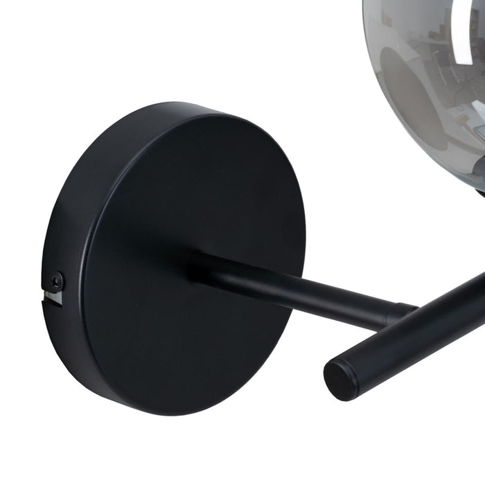 Lampă de Perete 27,5 x 20 x 20 cm Geam Negru Metal