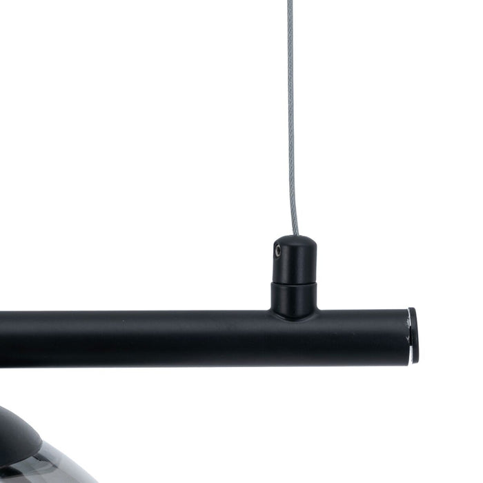 Lustră 100 x 15 x 30 cm Geam Negru Metal