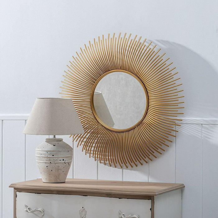 Oglindă de perete Auriu* Metal 80 x 6 x 80 cm