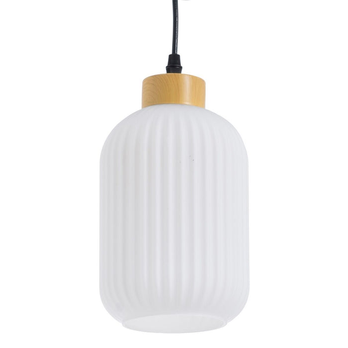 Lustră Geam Natural Metal Alb 14 x 14 x 32 cm