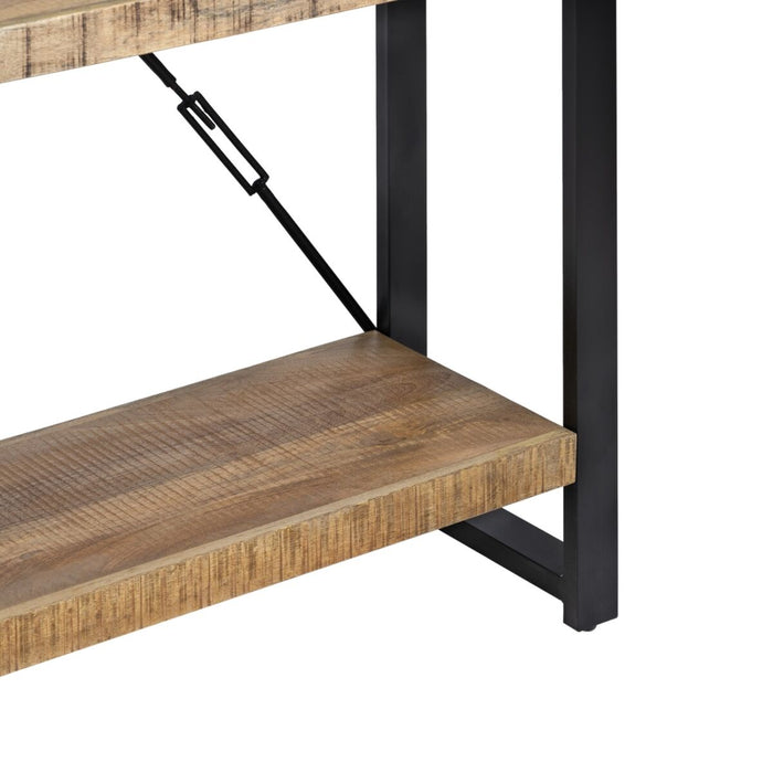 Raft MANGO 90 x 45 x 120 cm Natural Negru Lemn Fier