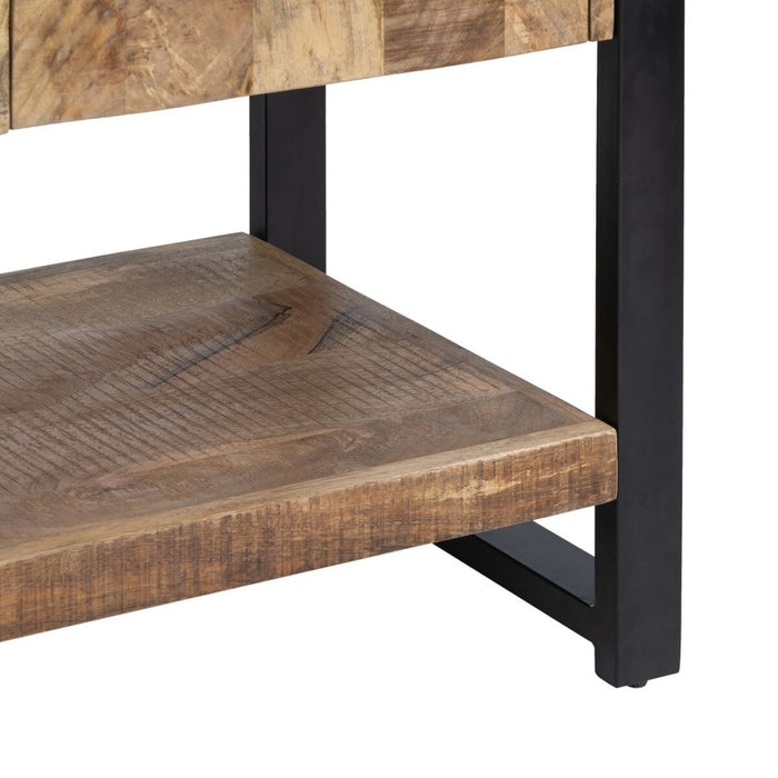 Servantă MARA Negru Natural Lemn Fier lemn și metal Lemn de mango 135 x 45 x 90 cm