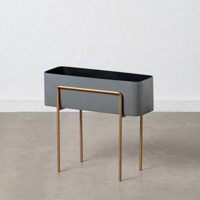Ghiveci 55 x 24 x 51 cm Gri Auriu* Metal