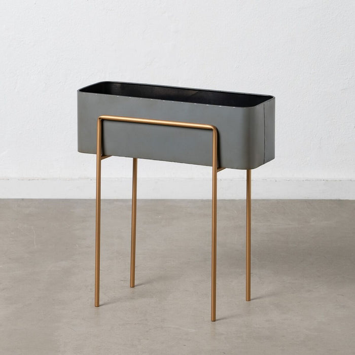 Ghiveci 55 x 24 x 61 cm Gri Auriu* Metal