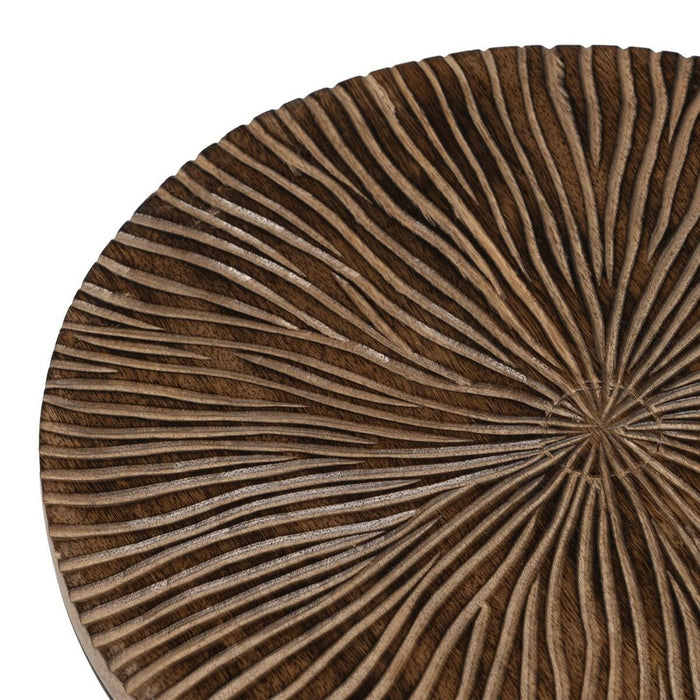 Masa laterală Natural Negru Metal Lemn 30 x 30 x 42 cm