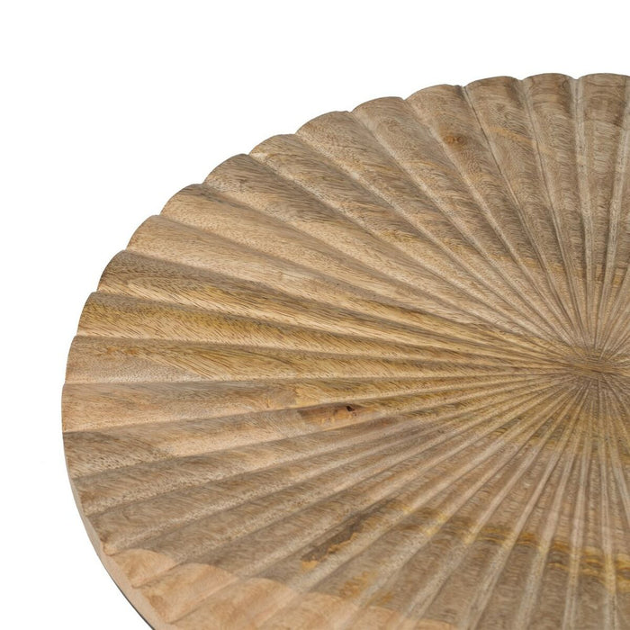 Masa laterală 53 x 53 x 42 cm Natural Negru Metal Lemn