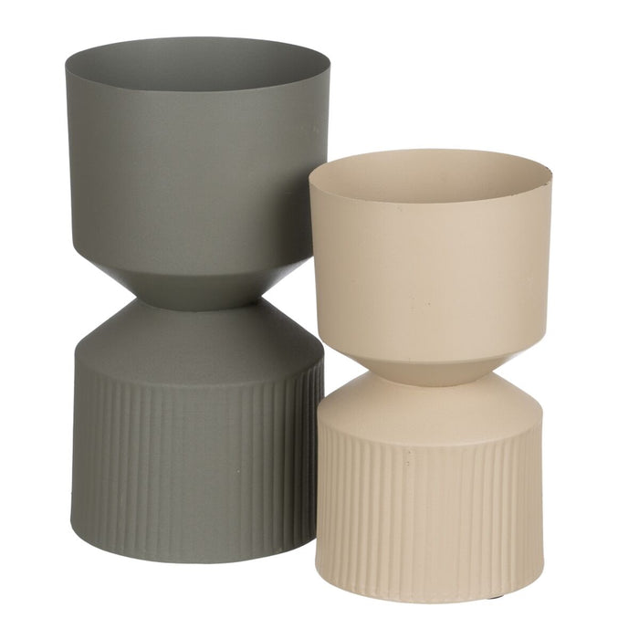 Vază 18 x 18 x 31 cm Crem Fier