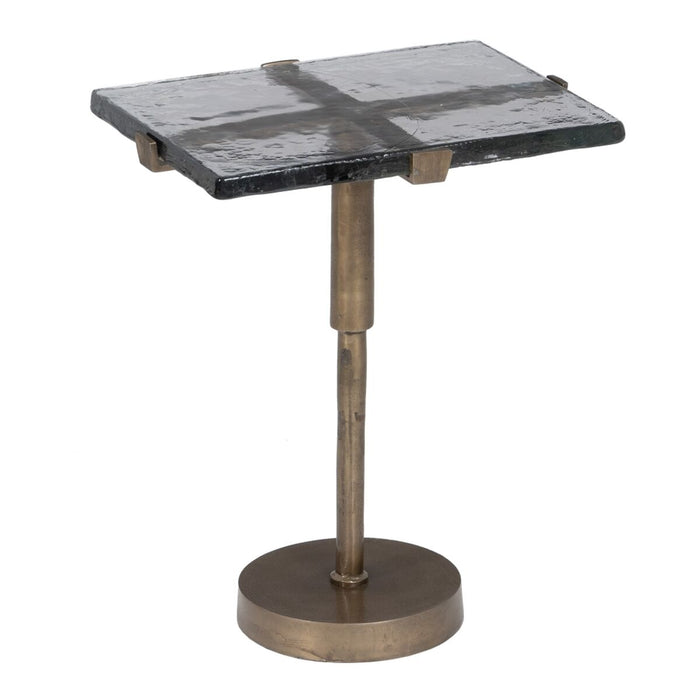 Masa laterală 41 x 31,5 x 49 cm Geam Auriu* Metal