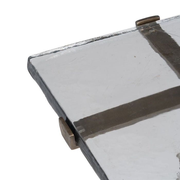 Masa laterală 41 x 31,5 x 49 cm Geam Auriu* Metal