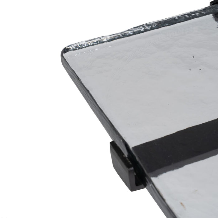 Masa laterală 41 x 32 x 59 cm Geam Negru Metal
