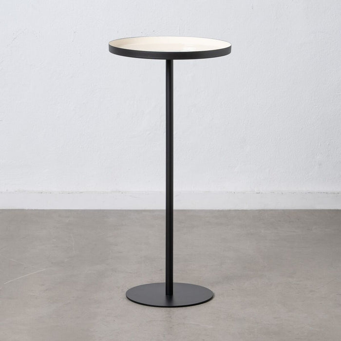 Masa laterală 40 x 40 x 85 cm Negru Crem Fier