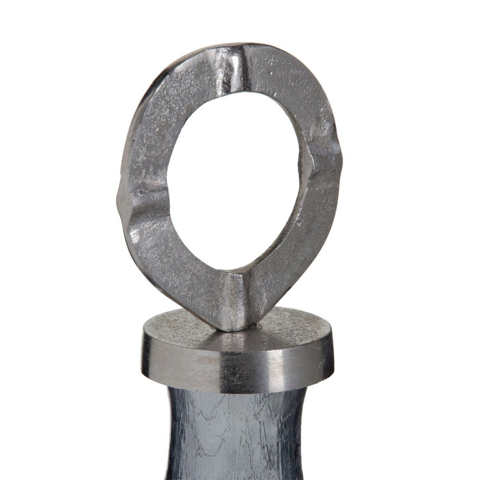 Vază Geam Gri Metal Argintiu 23 x 23 x 47 cm