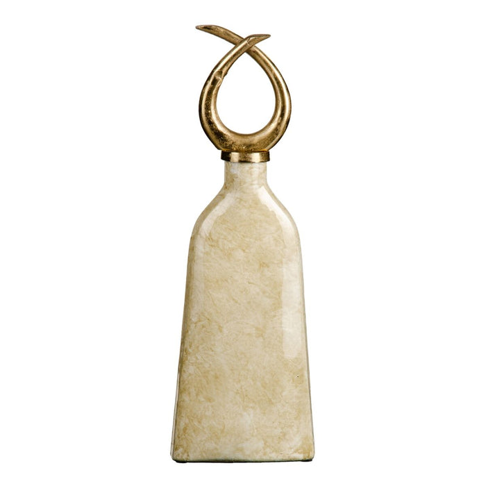 Vază Geam Auriu* Metal Alb 10 x 10 x 53 cm