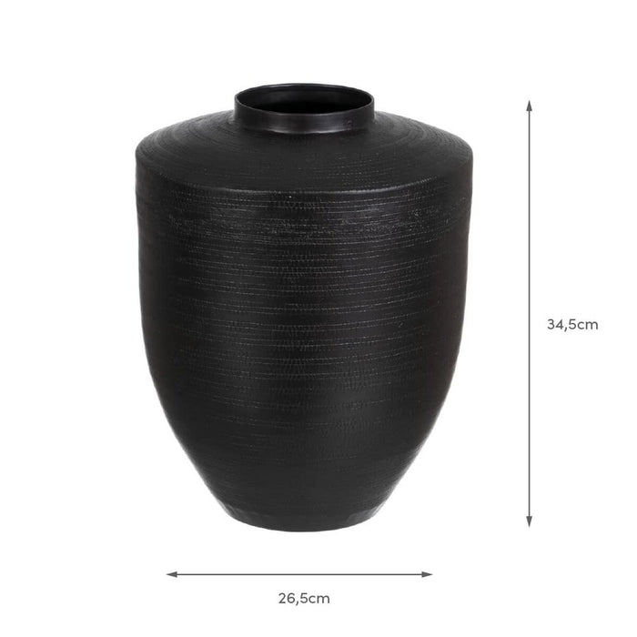 Vază Negru Aluminiu 26,5 x 26,5 x 34,5 cm
