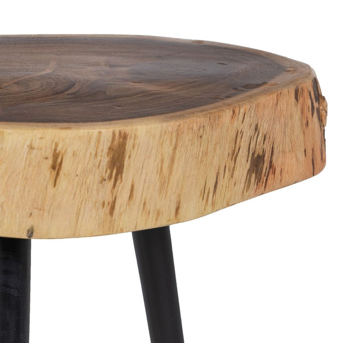 Masa laterală 38 x 35 x 51 cm Natural Negru Lemn Fier
