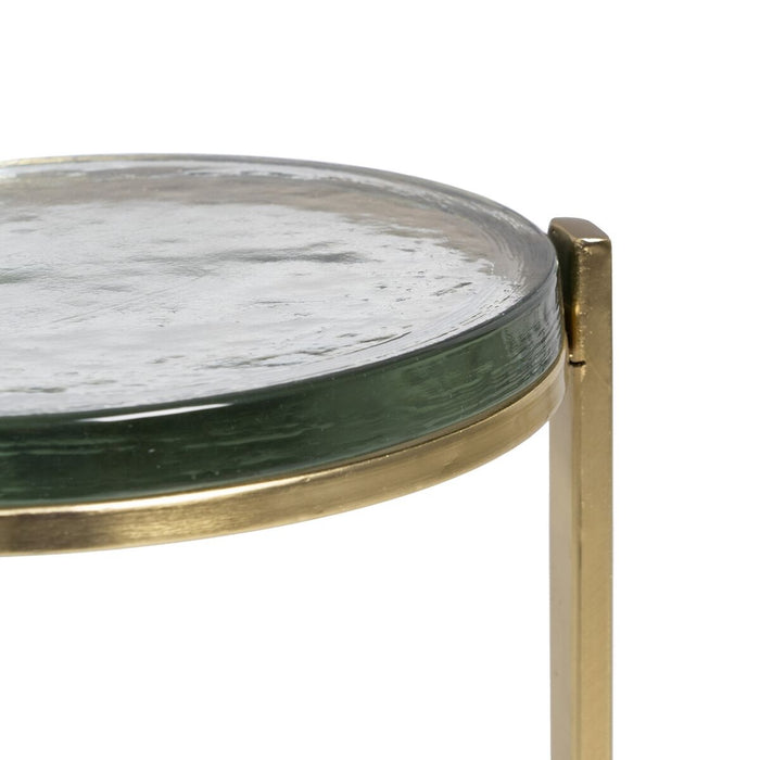 Masa laterală 28 x 28 x 53,5 cm Geam Auriu* Metal
