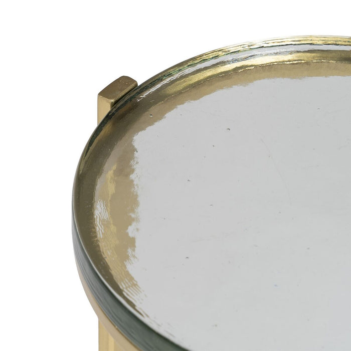 Masa laterală 28 x 28 x 53,5 cm Geam Auriu* Metal