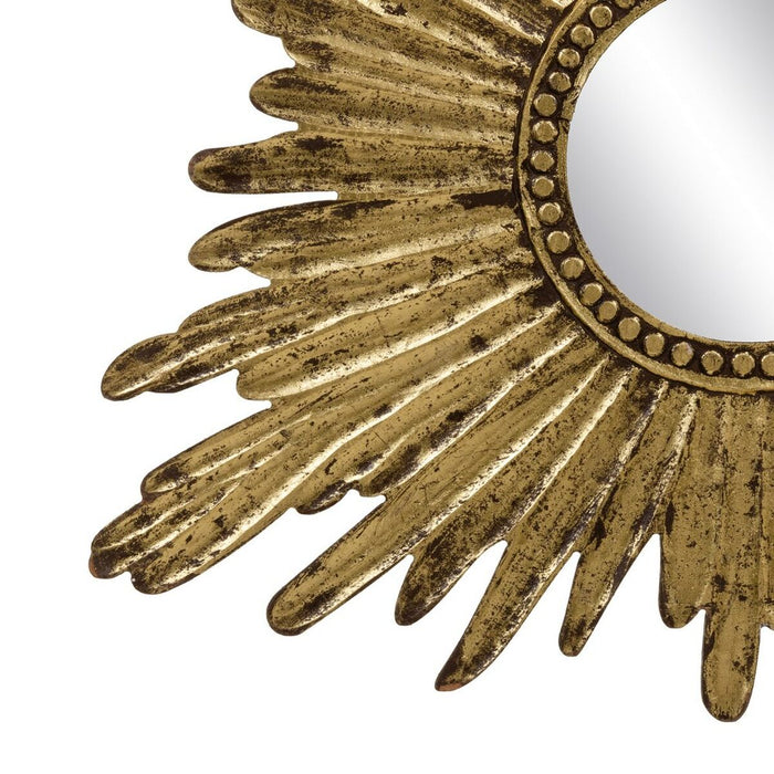 Oglindă de perete 90 x 1,75 x 90 cm Auriu* DMF