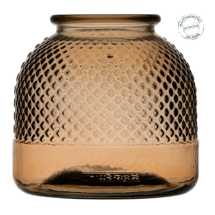 Vază sticlă reciclată 24 x 24 x 24 cm Karamelinė