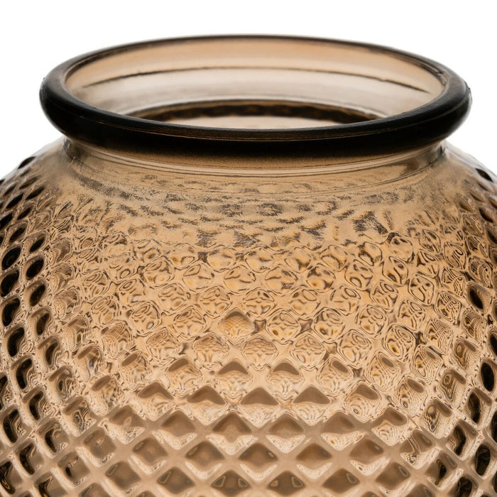 Vază sticlă reciclată 24 x 24 x 24 cm Karamelinė