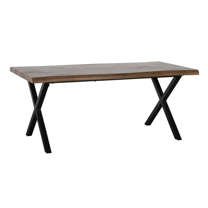 Masă de Sufragerie Negru Metal Maro 180 x 90 x 75 cm DMF