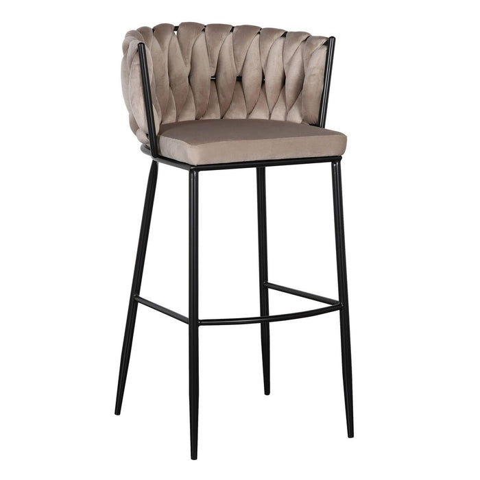 Taburet 57 x 57 x 104 cm Țesut Sintetic Negru Bej Metal