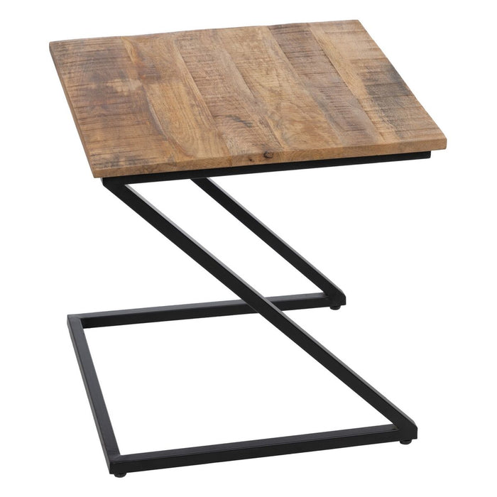 Set de 2 mese Negru Natural Metal Fier Lemn de mango 50 x 50 x 50 cm (2 Unități)