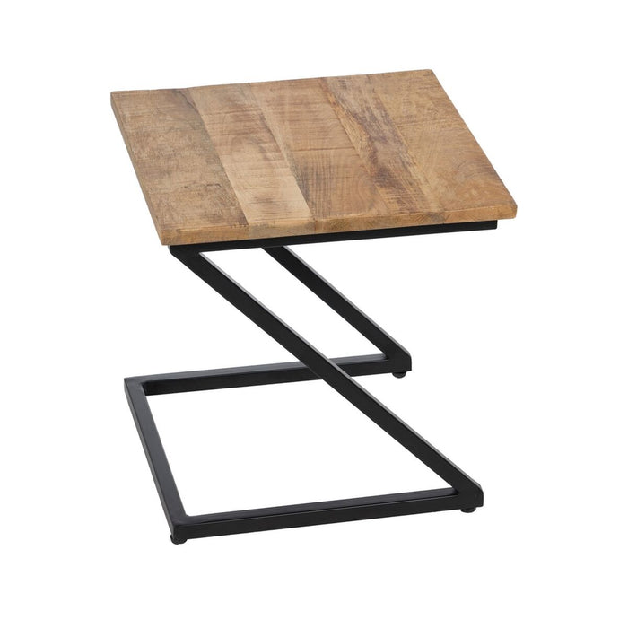 Set de 2 mese Negru Natural Metal Fier Lemn de mango 50 x 50 x 50 cm (2 Unități)