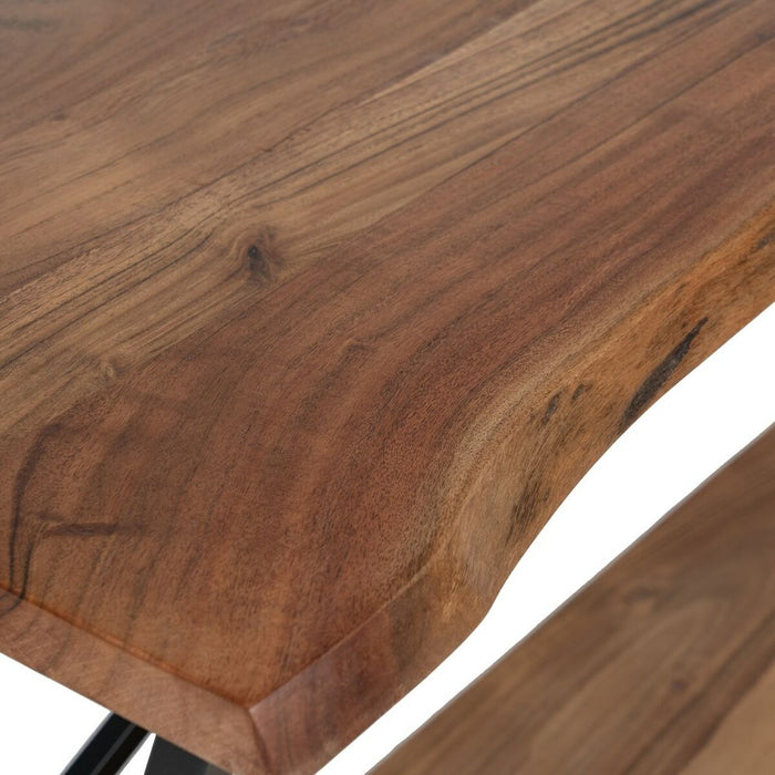 Mobilier pentru Hol 107 x 36 x 77 cm Natural Metal Lemn (3 Unități)