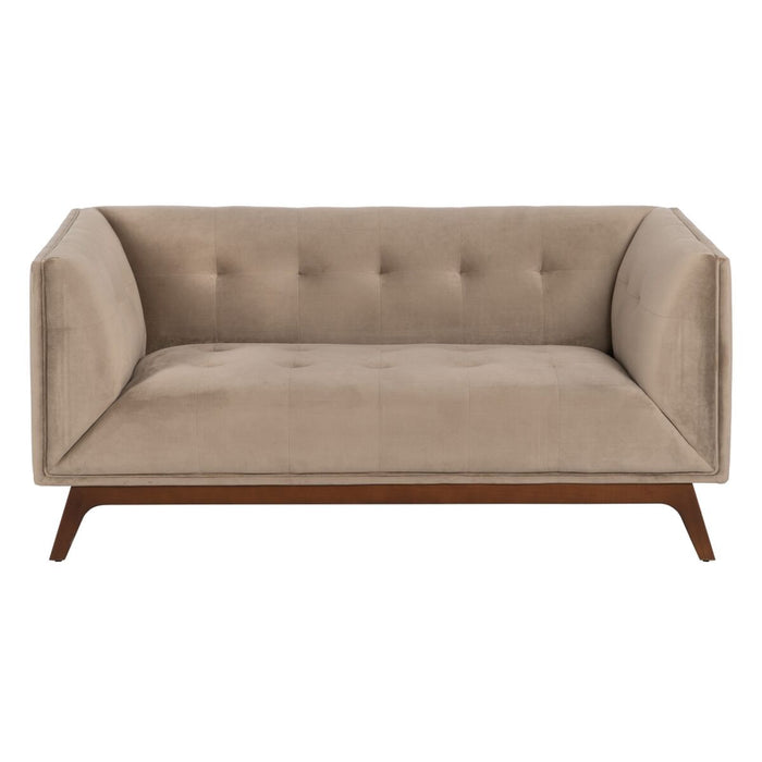 Canapea 156 x 81 x 72 cm Șampanie Țesut Sintetic Lemn Кадифе