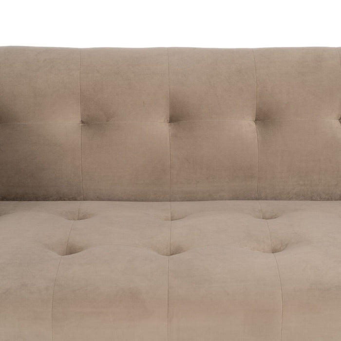Canapea 156 x 81 x 72 cm Șampanie Țesut Sintetic Lemn Кадифе