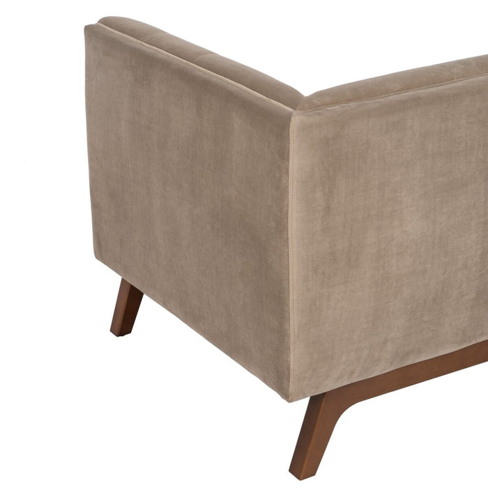 Canapea 156 x 81 x 72 cm Șampanie Țesut Sintetic Lemn Кадифе
