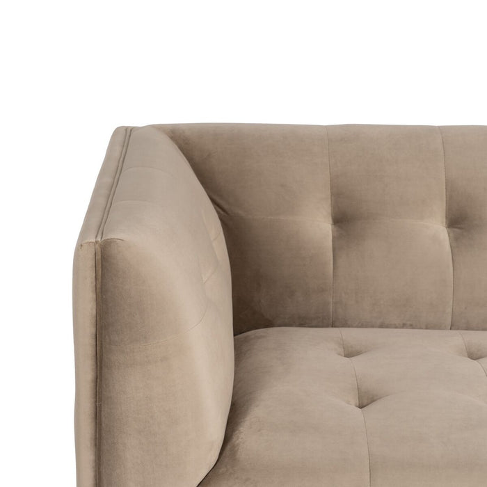 Canapea 198 x 81 x 72 cm Șampanie Țesut Sintetic Lemn Кадифе