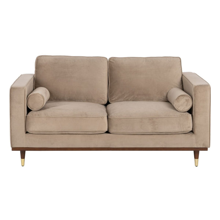 Canapea 172 x 89 x 91 cm Șampanie Țesut Sintetic Lemn Кадифе