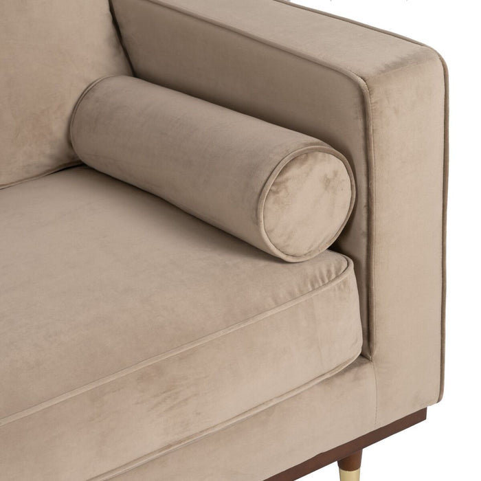 Canapea 172 x 89 x 91 cm Șampanie Țesut Sintetic Lemn Кадифе