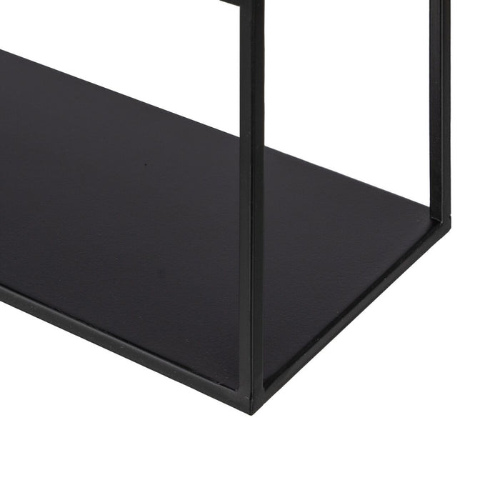 Raft 70 x 13 x 70 cm Negru Metal