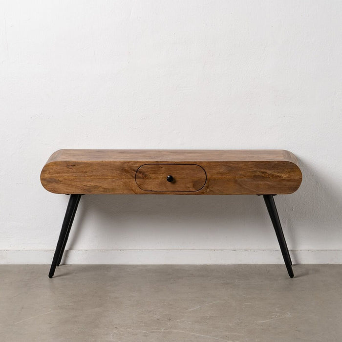 Mobilă TV 118 x 36 x 55 cm Natural Negru Lemn Fier