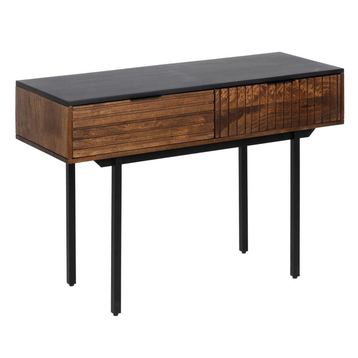 Consolă ABNER Maro Negru Metal Fier Lemn de mango 110 x 40 x 76 cm
