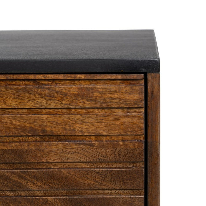 Mobilă TV ABNER Maro Negru Fier Lemn de mango 140 x 40 x 50 cm