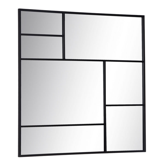 Oglindă de perete Negru Geam Fier Vertical 90 x 2 x 90 cm