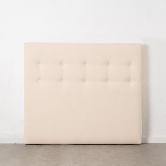 Tăblie de Pat 105 x 8 x 125 cm Țesut Sintetic Crem