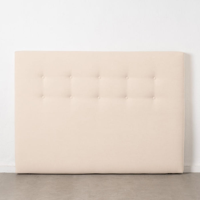 Tăblie de Pat 165 x 8 x 125 cm Țesut Sintetic Crem