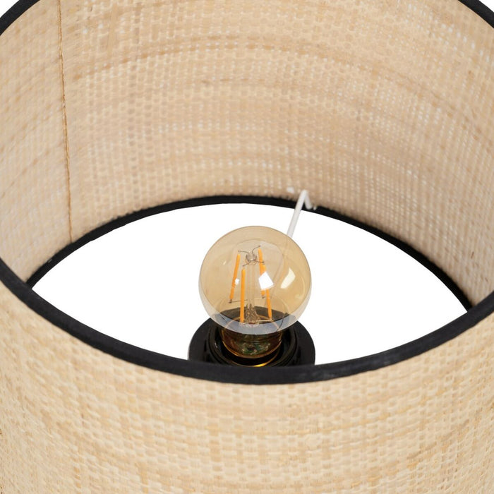 Lampă de masă Negru Bej Rafie Fier Plastic 220-240 V 25 x 25 x 65 cm