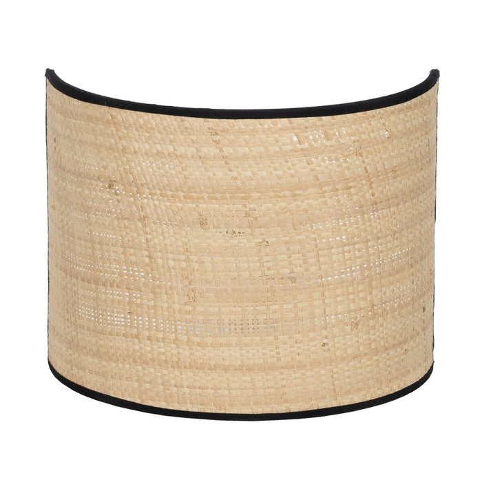 Lampă de perete Negru Natural Rafie Fier Plastic 220-240 V 25 x 12 x 20 cm