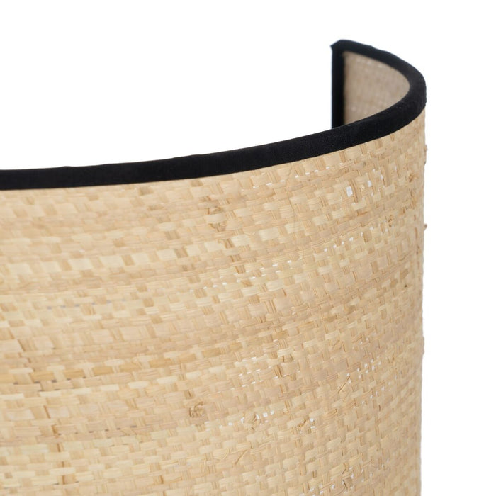 Lampă de perete Negru Natural Rafie Fier Plastic 220-240 V 25 x 12 x 20 cm