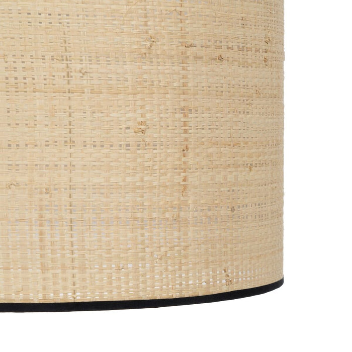 Lustră Negru Natural Rafie Fier Plastic 220-240 V 35 x 35 x 24 cm