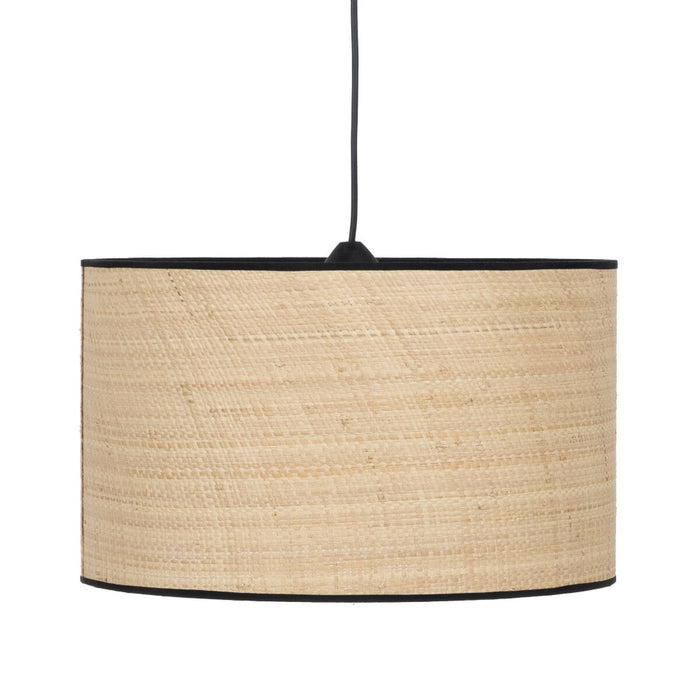 Lustră Negru Natural Rafie Fier Plastic 220-240 V 40 x 40 x 24 cm