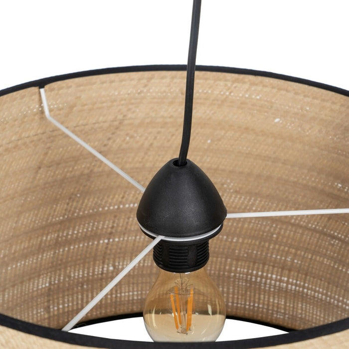 Lustră Negru Natural Rafie Fier Plastic 220-240 V 40 x 40 x 24 cm