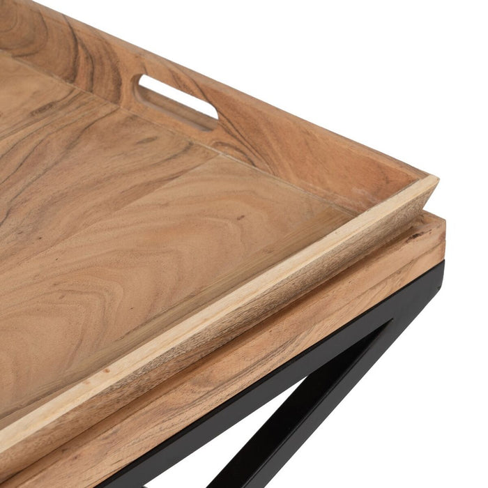 Masa de Cafea Natural Fier Lemn de mango 85 x 85 x 39 cm
